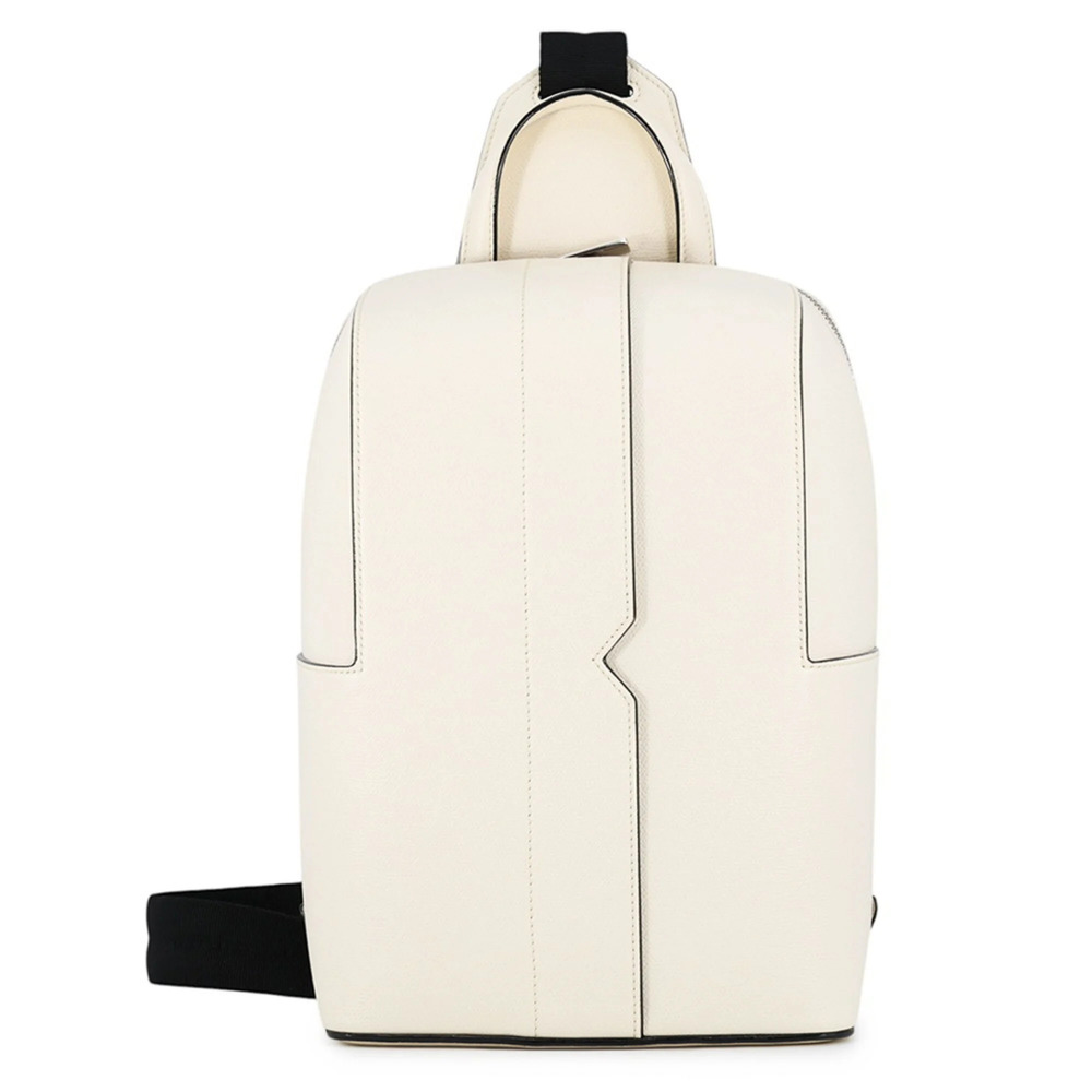 Valextra Body Bag V-Line Soft Calfskin MBVL0038028LRL99WW Men's White Handbag